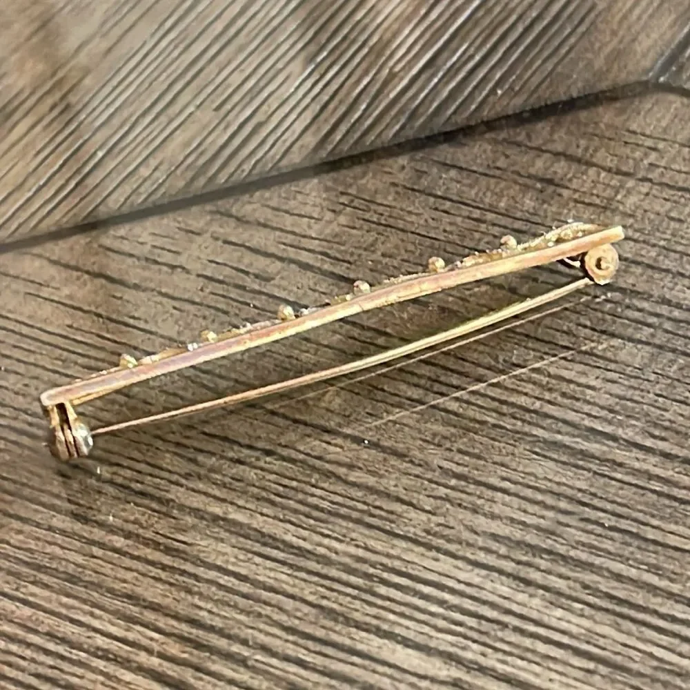 Vintage Alice Caviness Sterling and Marcasite Filigree Bar Pin